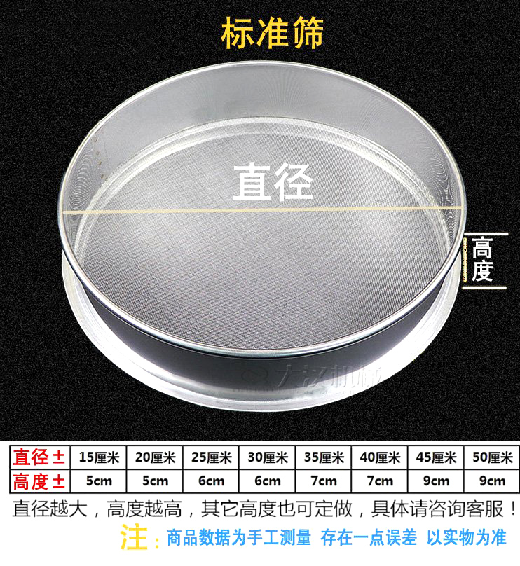標(biāo)準(zhǔn)篩主要用于物質(zhì)顆粒的粒度分級(jí)、檢測