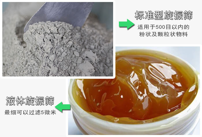 標(biāo)準(zhǔn)型旋振篩與液體旋振篩適用物料